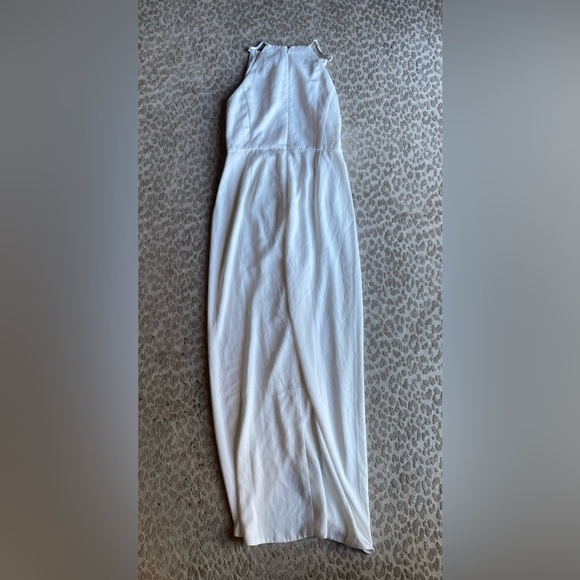Shona Joy Ivory High Neck Ruched Midi Dress, size 10 - Picture 9 of 9